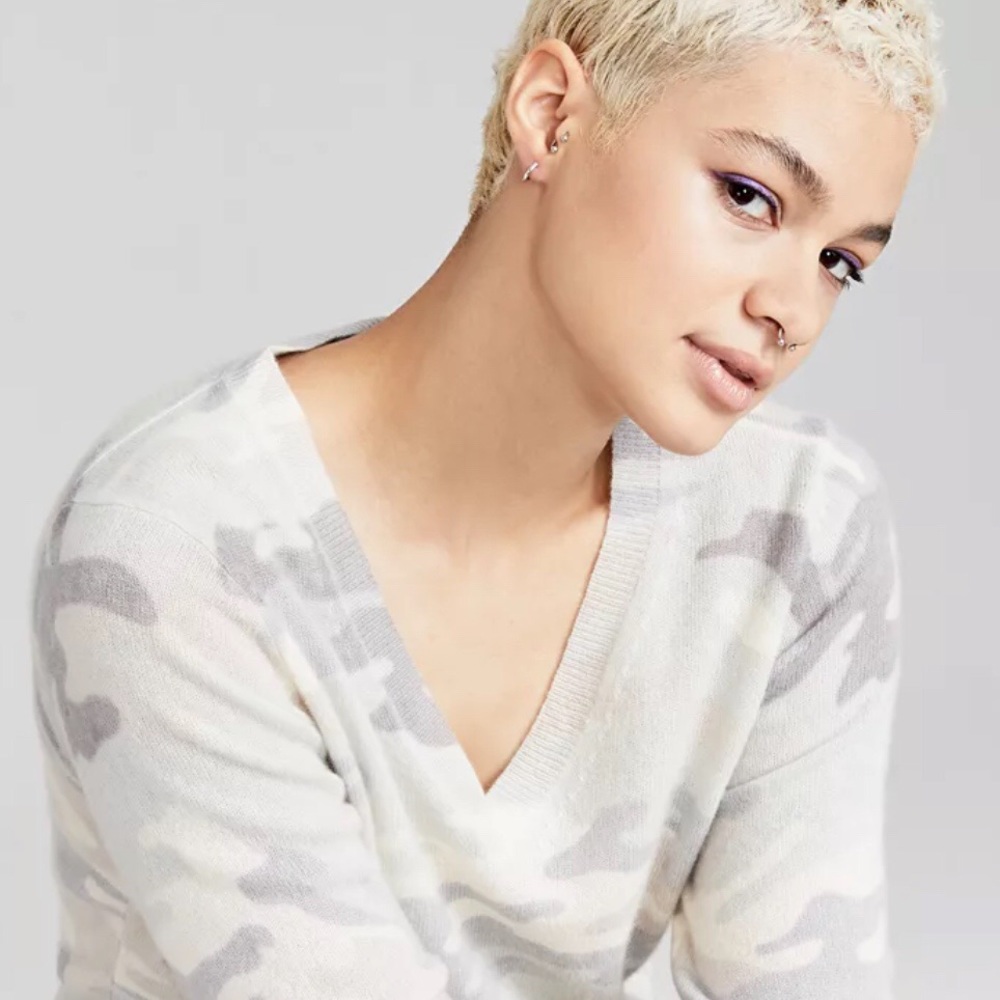 CHARTER CLUB Cashmere camo sweater small - Picture 8 of 8